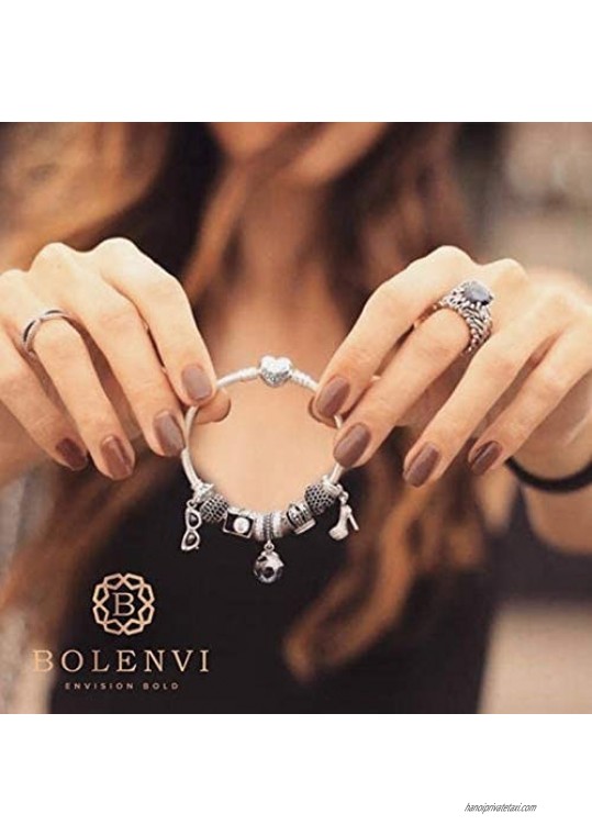 BOLENVI Red Fox CZ Eyes Rose Gold on 925 Sterling Silver Pendant Charm Bead For Pandora & Similar Charm Bracelets or Necklaces