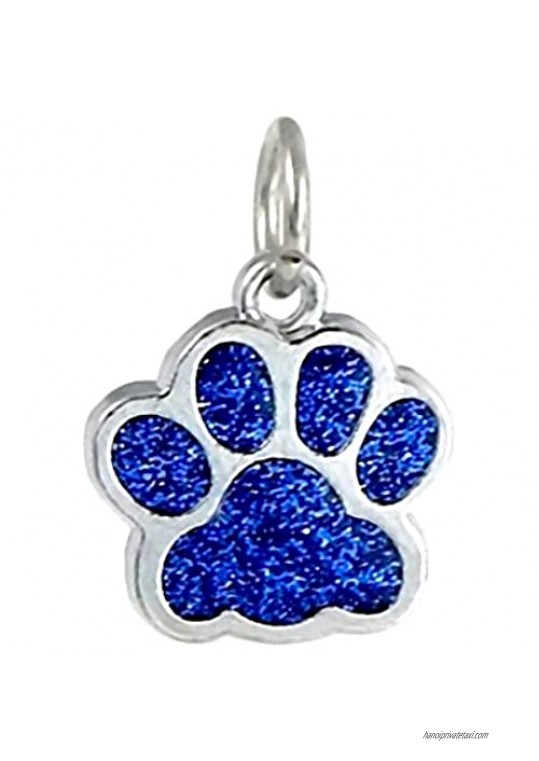 J&M Dangle Enamel Sapphire Blue Cat/Dog Paw Charm Bead for Charms Bracelets