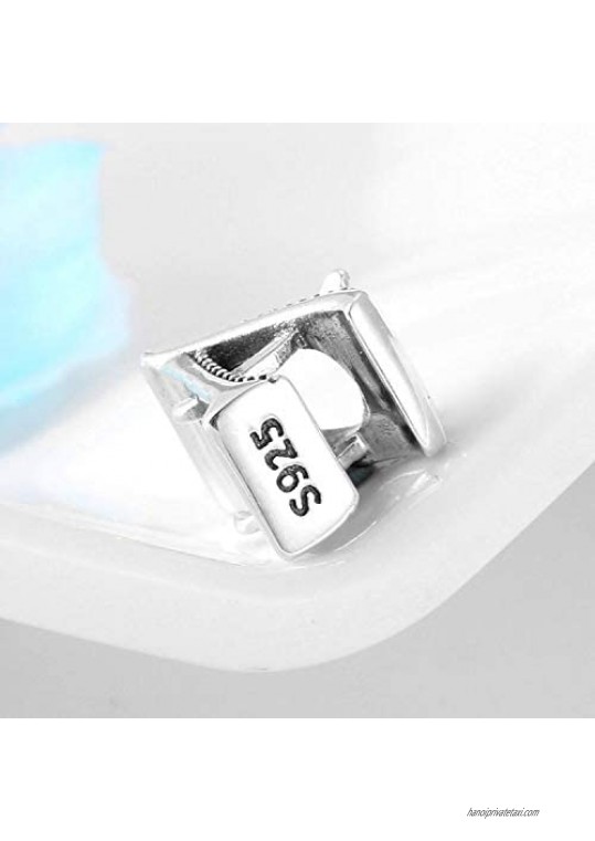 Letter Initial A - Z Charm Alphabet Bead 925 Sterling Silver Letter Charms fit for DIY Charm Bracelet & Necklace (A)