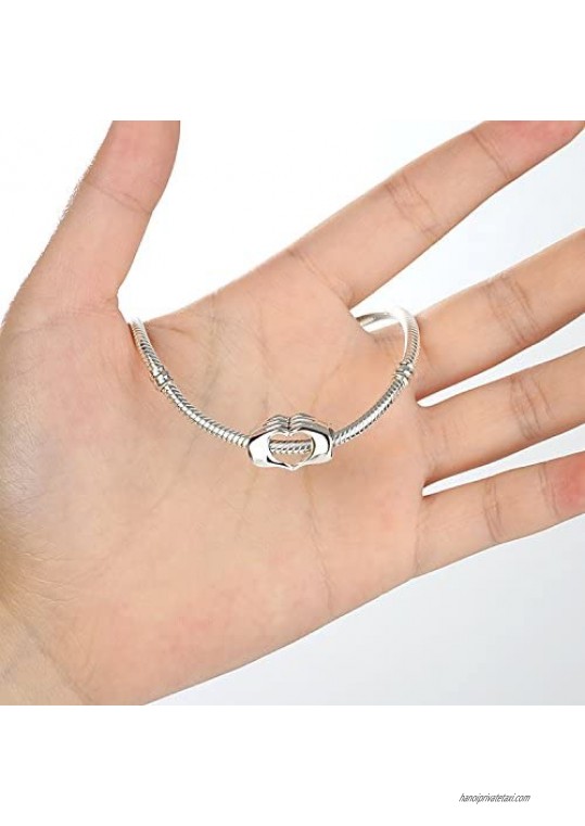 Love Heart Bead Charm Love in Your Hands Charm Bead Fingers with Heart Charms Fit Snake Chain Bracelet