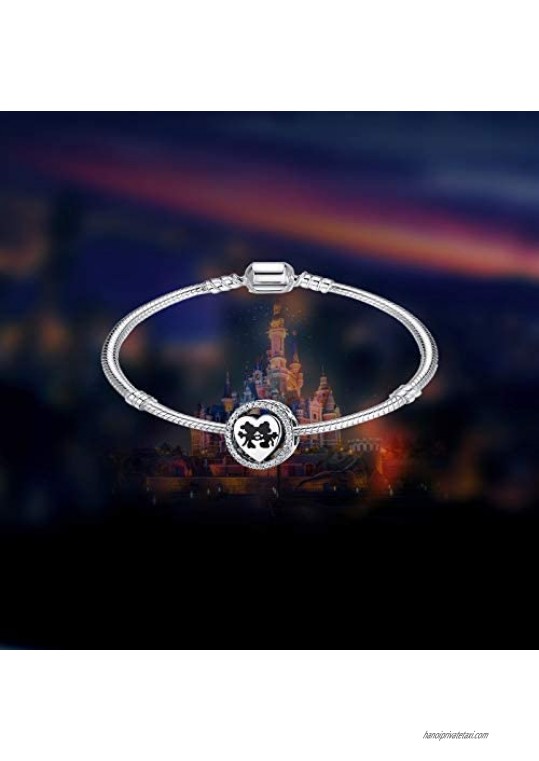 NINGAN Disney Charms for Charms Bracelet 925 Sterling Silver Beads Fit Women's Bracelets & Necklaces Happy Birthday Charms for Women Girls Boy Men