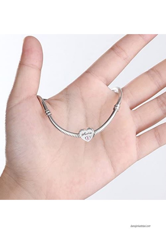 NINGAN Heart Sister Charms for Women's Charms Bracelet 925 Sterling Silver Beads Fits Charm Necklaces Happy Birthday Gifts for Women Girls Boy Men