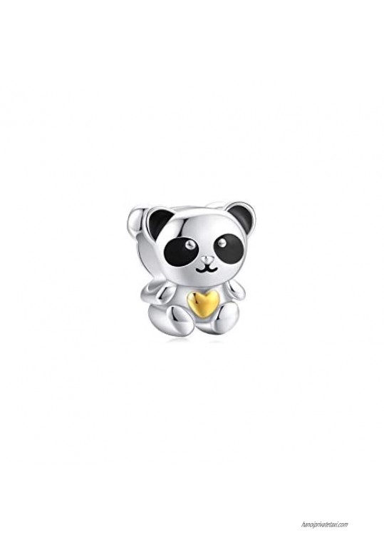 Panda Charm 925 Sterling Silver Panda Animal Bead Charms Pendant Jewelry fit for Pandora European Bracelet Gifts for Women Daughter