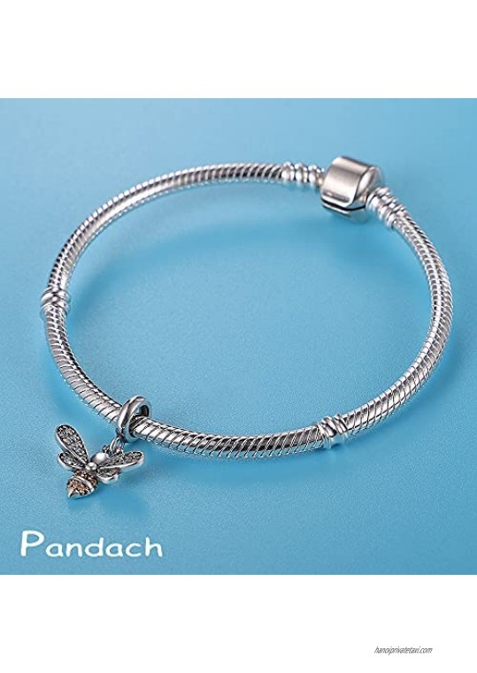 Pandach Animal Charm Color Crystal Silver Charms Butterfly Charm for Pandora Bracelet Women Diy Necklace Pendant