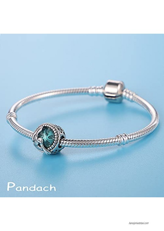 Pandach Crystal Evil Eye Bead Charm Lucky Charms fits Pandora Charms Bracelets for Woman- Silver Dangle Pendant Bead Girl Jewelry Beads Gifts for Women Bracelet&Necklace