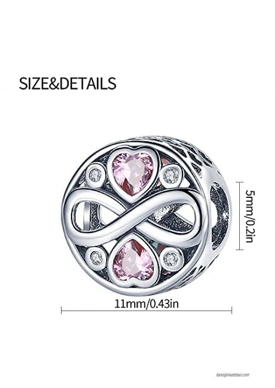Pandach Forever Love Silver Bead Charms Fits Pandora charm， European Bracelets Compatible (Forever Love)…