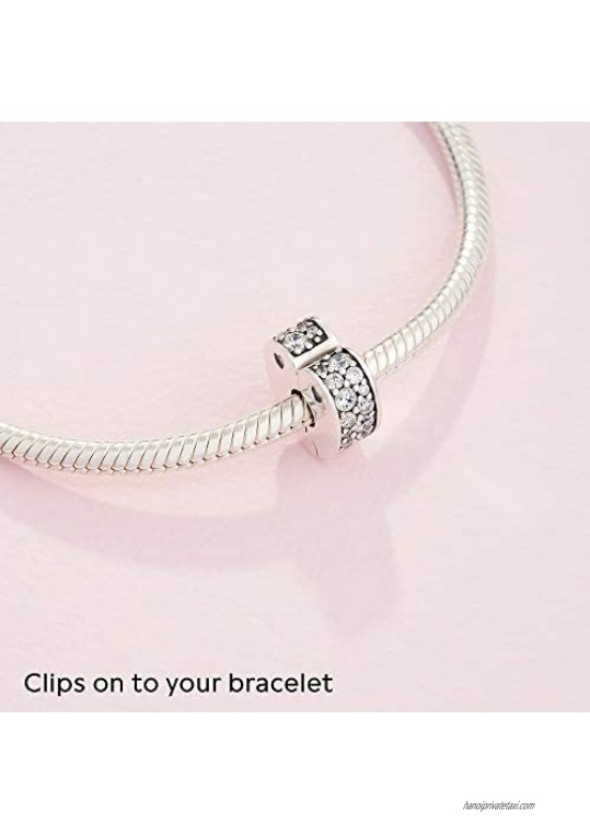 Pandora Jewelry Sparkling Arcs of Love Cubic Zirconia Charm in Sterling Silver