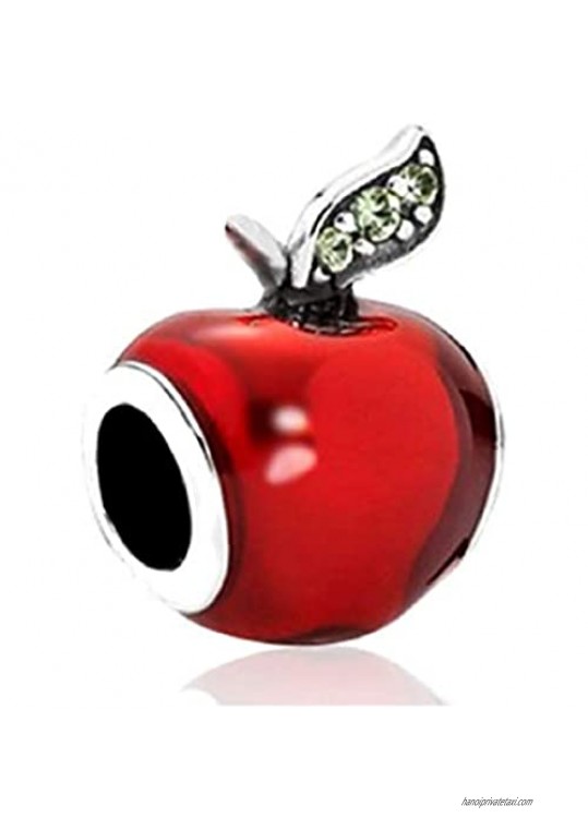 Red Enamel Apple Charm Bead