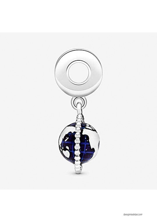 Spinning Globe Dangle Charm 925 Sterling Silver Dangle Beads Charms Fit Fashion Bracelet & Necklace for Women