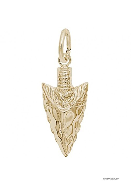 10k Yellow Gold Arrowhead Charm Charms for Bracelets and Necklaces