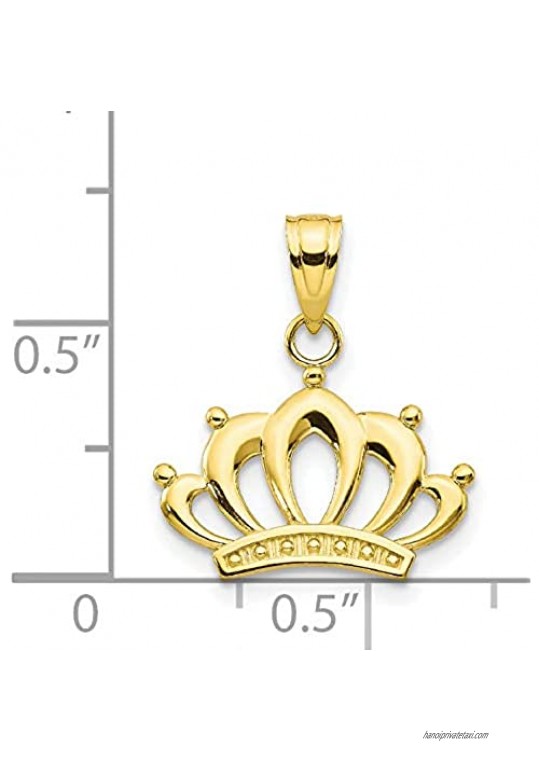 10k Yellow Gold Crown Charm 15 mm x 19 mm