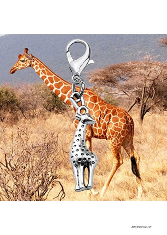AKTAP Giraffes Gifts Giraffe Zipper Pull Charm with Lobster Clasp Animal Lovers Jewelry Giraffes Lover Gift for Women Man