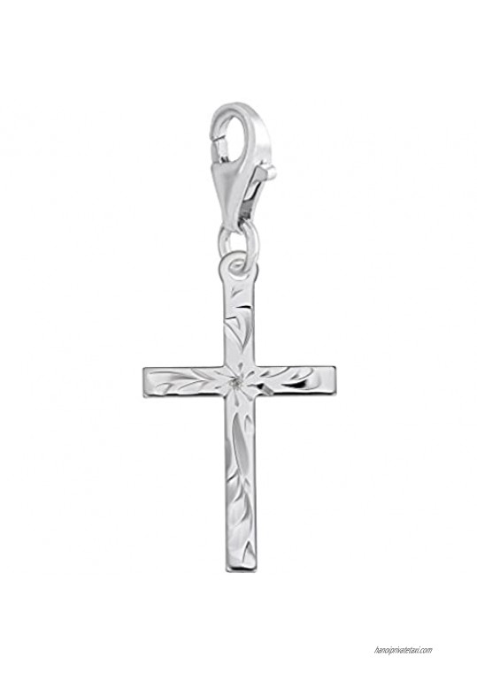Cross Charm With Lobster Claw Clasp Charms for Bracelets and Necklaces