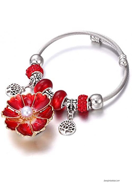 Lovglisten 4pcs Big Size Flower Shape with Enamel fit 18-20MM Snap Buttons Charm Jewelry (1)