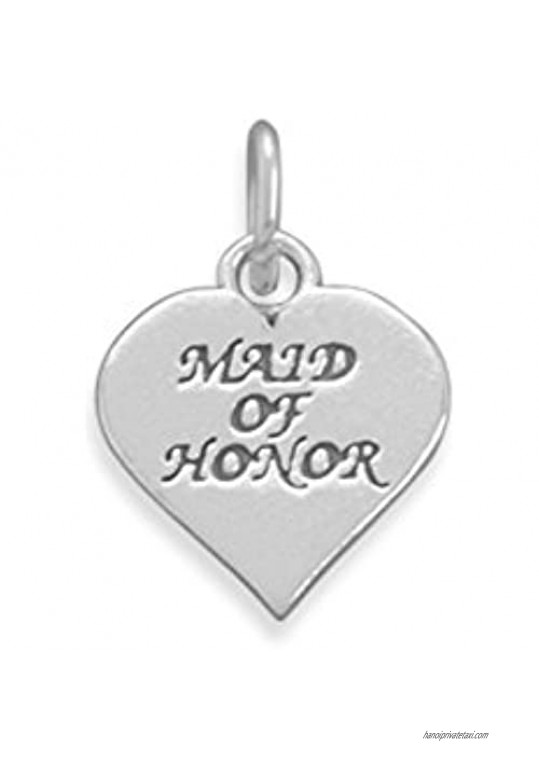 Maid of Honor Charm Sterling Silver Bridesmaid Gift Made in the USA