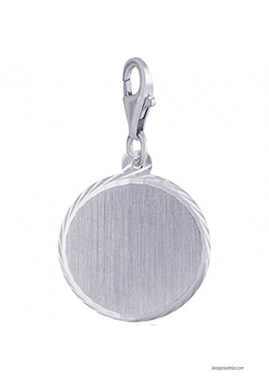 Rembrandt Charms  Diamond Cut Disc  Brushed Finish  Engravable