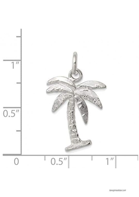Solid Sterling Silver Palm Tree Charm