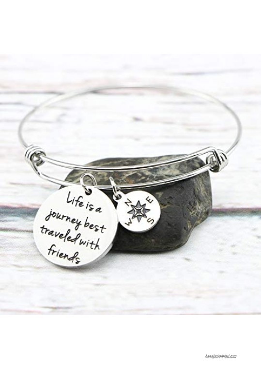 Awegift Inspirational Bangle Bracelet for Women Girls Stainless Steel Motivational Encourage Jewelry Birthday Mother's Day Christmas for Mother Father Daughter Brother Sister
