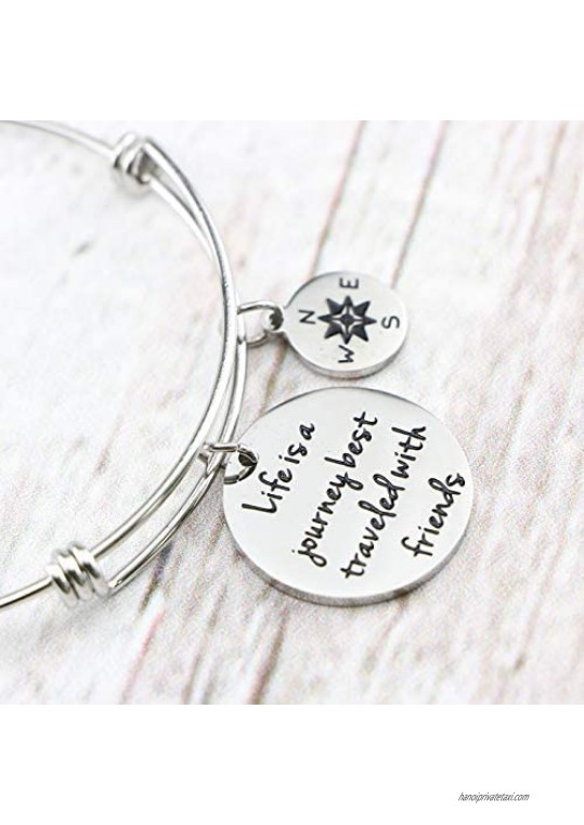 Awegift Inspirational Bangle Bracelet for Women Girls Stainless Steel Motivational Encourage Jewelry Birthday Mother's Day Christmas for Mother Father Daughter Brother Sister