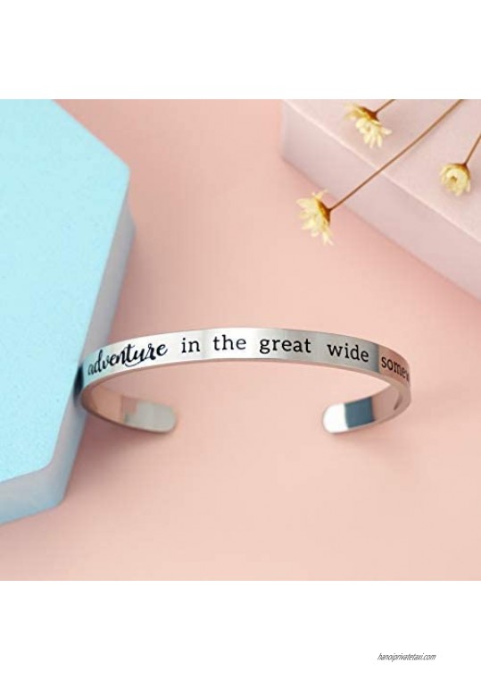 Beauty and the Beast Inspired Bracelet I Want Adventure in the Great Wide Somewhere Cuff Bracelets Gift For Traveler Travel Gifts