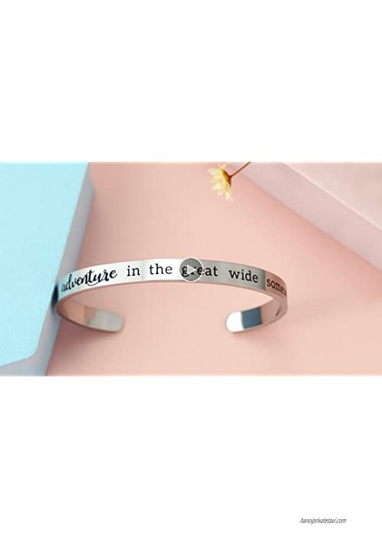 Beauty and the Beast Inspired Bracelet I Want Adventure in the Great Wide Somewhere Cuff Bracelets Gift For Traveler Travel Gifts