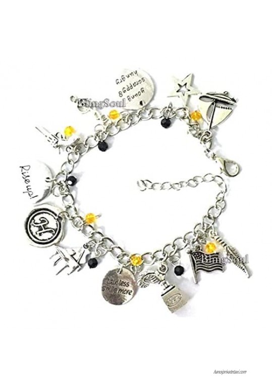 Blingsoul Musical Rise Up Charm Bracelet - Silver Tone Theme Broadway Music Friendship Cosplay Jewelry For Men Women