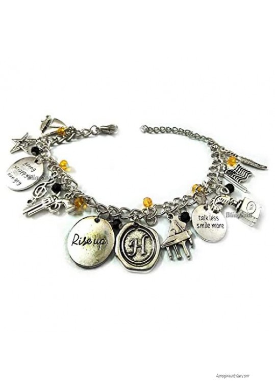 Blingsoul Musical Rise Up Charm Bracelet - Silver Tone Theme Broadway Music Friendship Cosplay Jewelry For Men Women