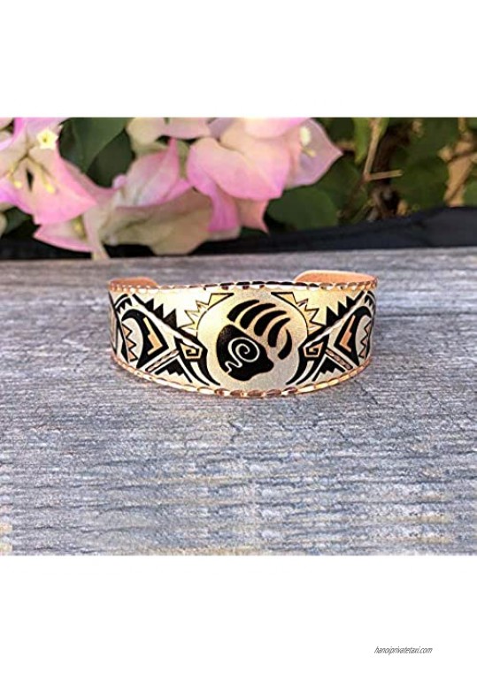 Copper Cuff Bear Claw Wrist Bracelet Southwest Native Apache Design Origin.