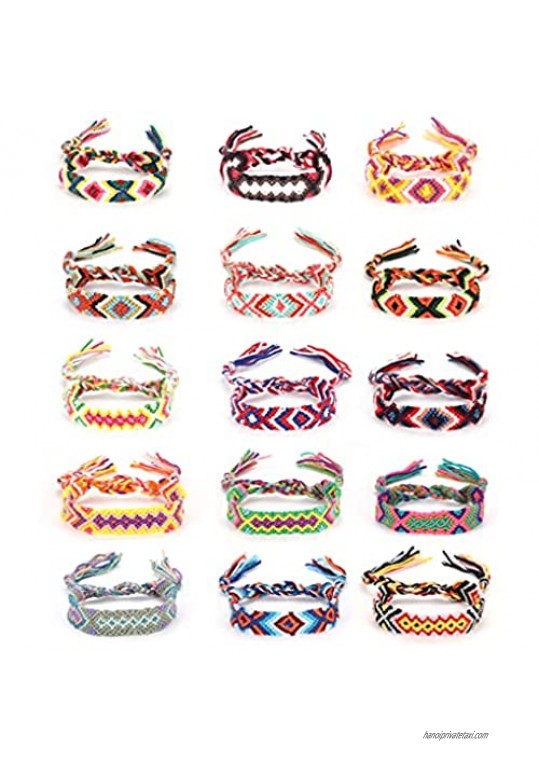 FIBO STEEL Friendship Bracelets for Men Women Handmade Boho Woven Strand Thread for Hair Ponytail