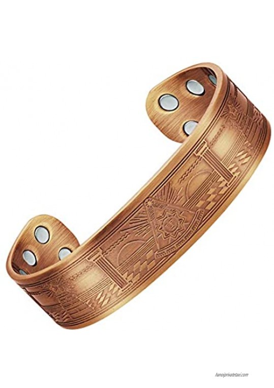 MasonicMan Past Master Masonic Copper Bracelet Bangle with Gift Pouch