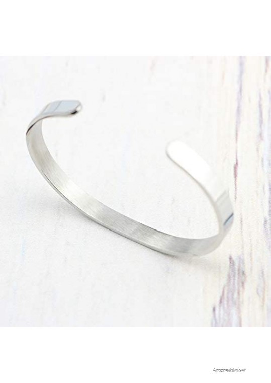 MEMGIFT Sister Bracelet Personalized for Best Friend Mantra Cuff Bangle Stainless Steel Jewelry Message Engraved