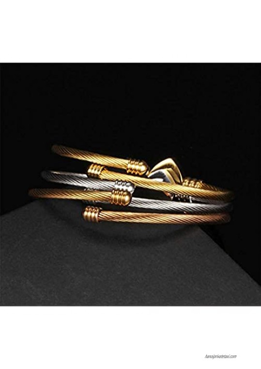 MiniJewelry Heart Bracelet for Women Girls Stainless Steel Cuff Bracelet Friendship Bracelets BFF Adjustable Gold Cuff Silver Cuff Rose Gold Cuff