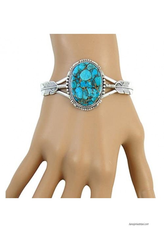 Turquoise Bracelet Sterling Silver 925 with Genuine Turquoise