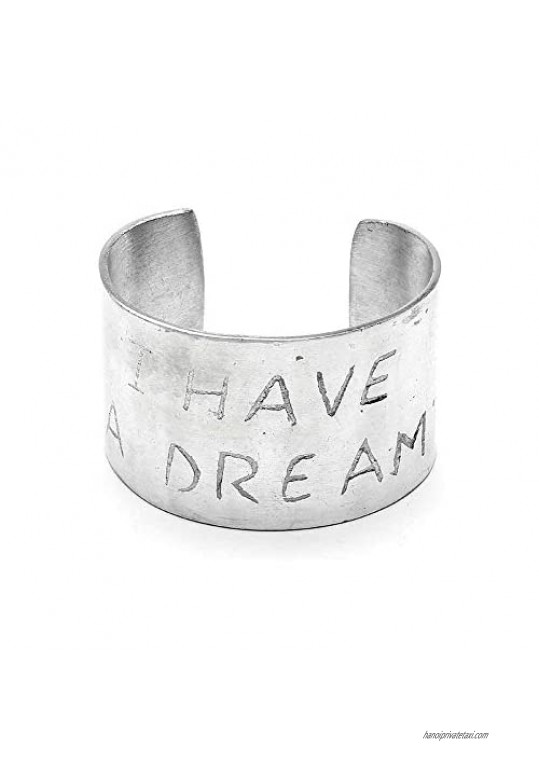 Vestopazzo Women's Cuff Bracelet engraved with I Have a Dream