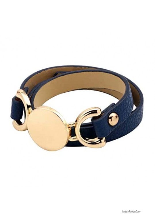 Ymacy 2 Pcs Women Bangle Wrap Bracelets Wrist Band Cuff Leather Bracelet