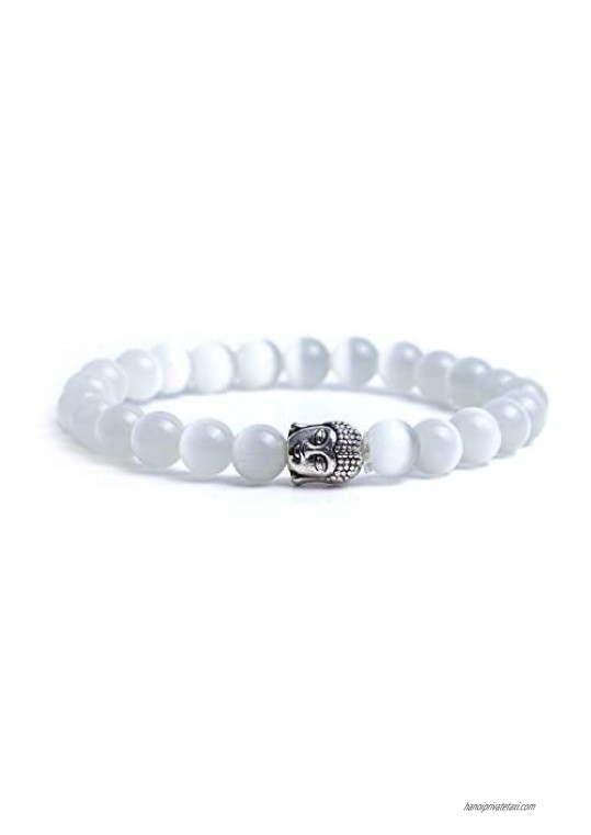Bliss Creation Natural Genuine Semi-Precious gemstone bead bracelet- healing bracelet 8mm bead bracelet for women and men bracelet-7” prayer bracelet- crystal bracelet 100% Authentic AAA Grade Quality