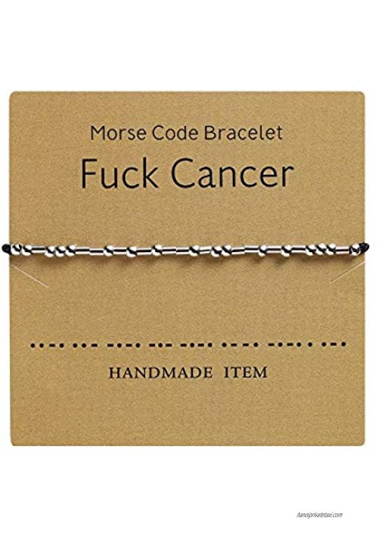 Detailed Fuck Cancer Morse Code Bracelet Survivor Gift