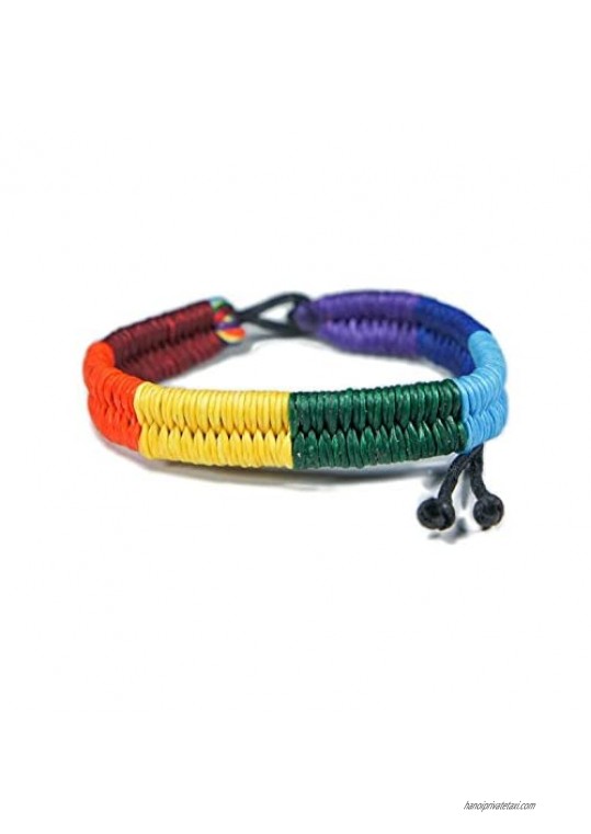 Hawaiian Craftier Friendship Rainbow Cord Plaided Bracelet - LGBT Gay Pride Pansexual Wristband