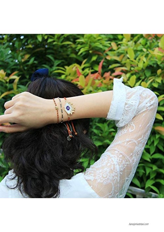 KELITCH Elephant Seed Beaded Strand Bracelets Handwoven Friendship String Charms Bracelet for Women Girls Fashion Jewelry