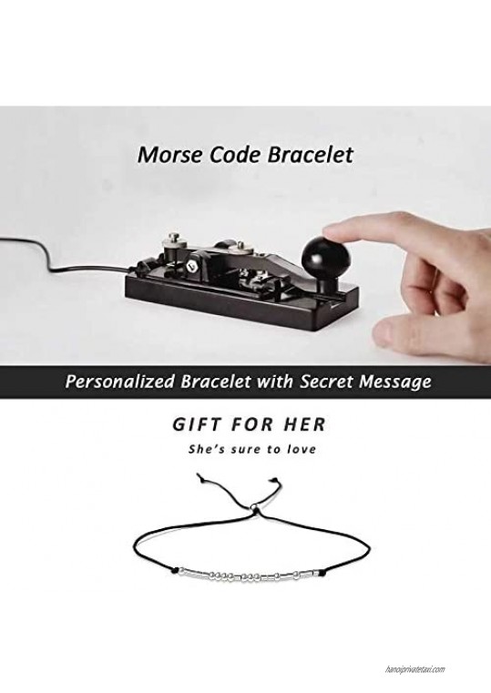 Morse Code Bracelet 925 Sterling Silver Beads on Silk Cord Secret Message GOD is GOOD bracelet Gift Jewelry for her