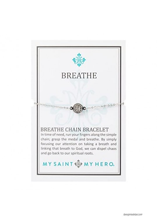 My Saint My Hero Breathe Chain Bracelet - Silver-Tone Benedictine Medal