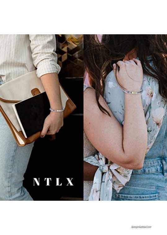 NTLX Inspirational Bracelets for Women – Faith Bracelet – Natural Stone Stretch Message Bracelet Box - Great Gift