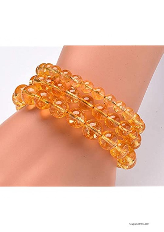 PSEEHEE Natural Semi-Precious Chakra Healing Gemstone Bracelet Crystal Beads Stretch Unisex Jewelry