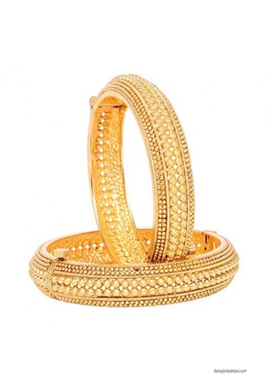 Sukh Collection Jewellery Indian Bollywood Antique Gold Plated Ethnic 2 Pcs Screw Kada Bangle Bracelet Jewelry Women Wedding Style Set